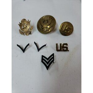 Vintage Military Hat / Lapel Pins Stripes Lot READ